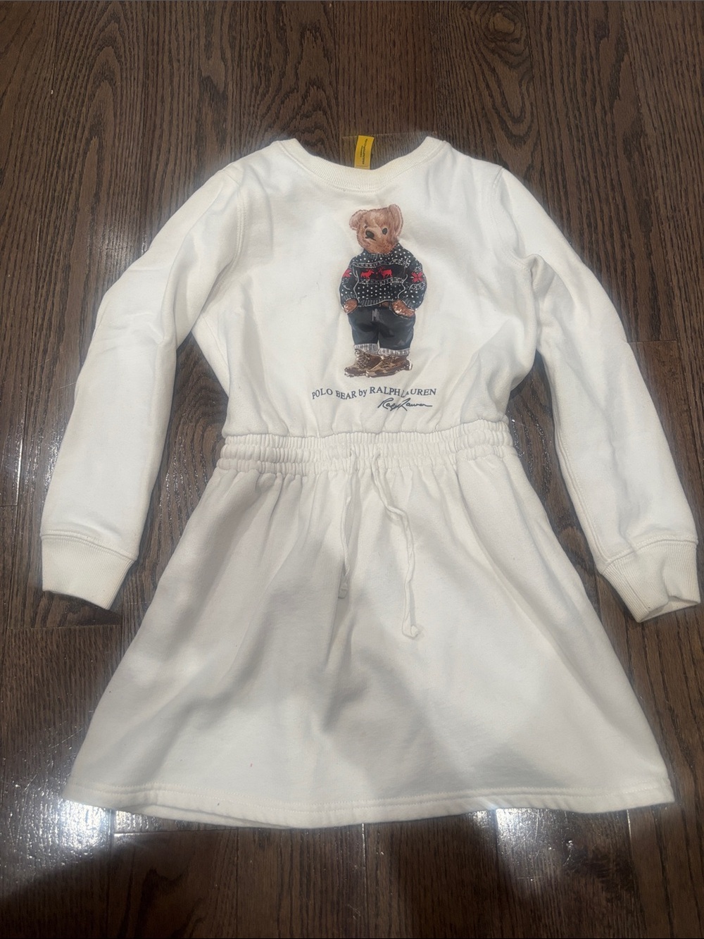 Ralph Lauren Cream Polo Bear Sweatshirt Dress